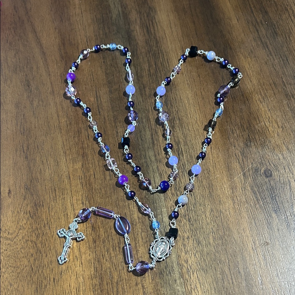 Handcrafted Purple Beaded Rosary